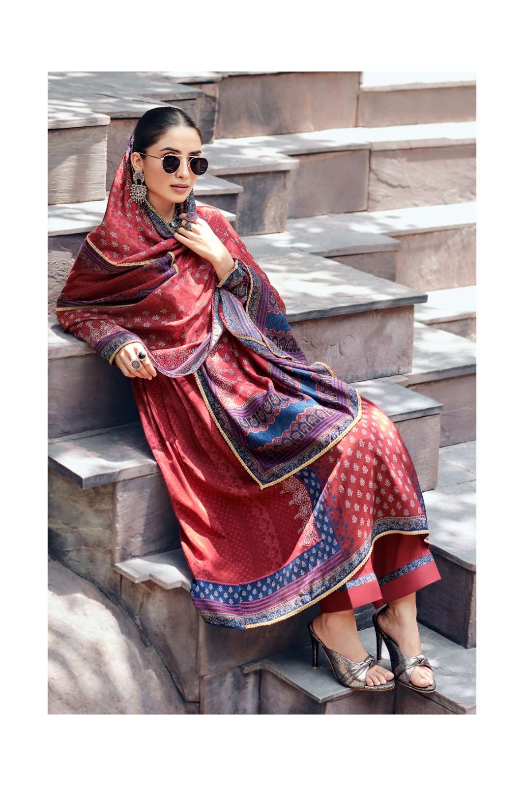 Varsha Fashion Indigo Vault Viscose Muslin Dress Material