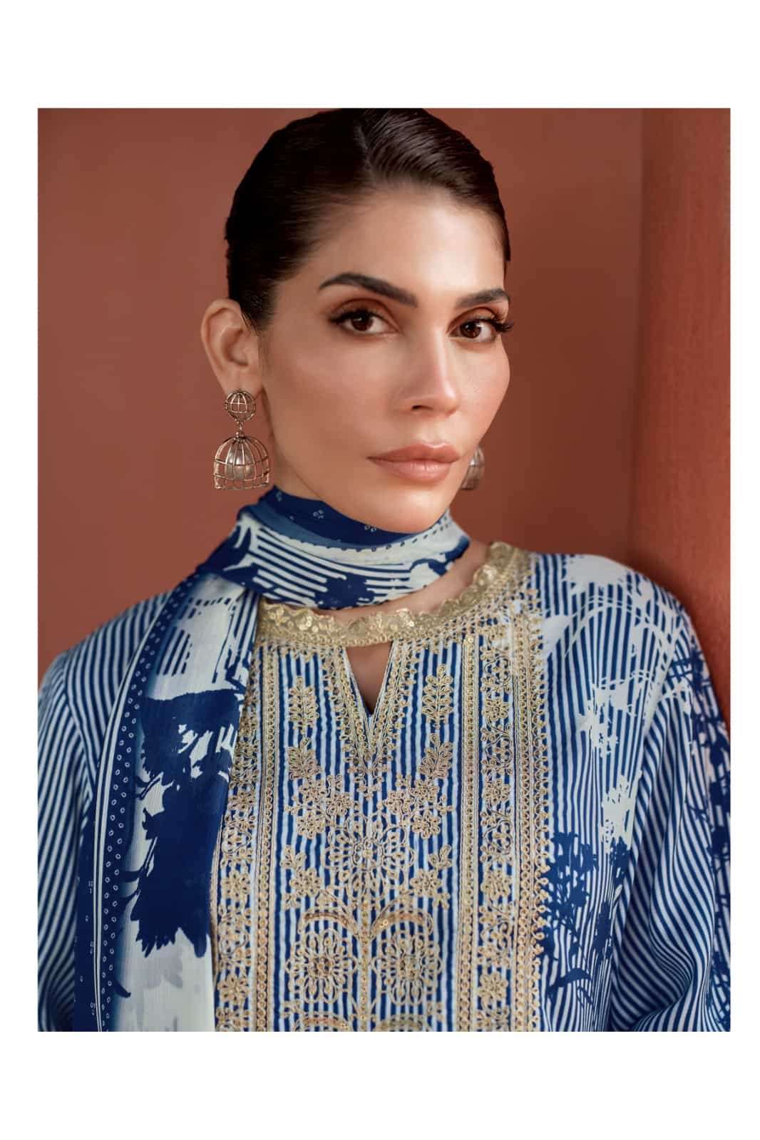 Varsha Rivera Viscose Muslin Dress Material - Amrah Wholesale