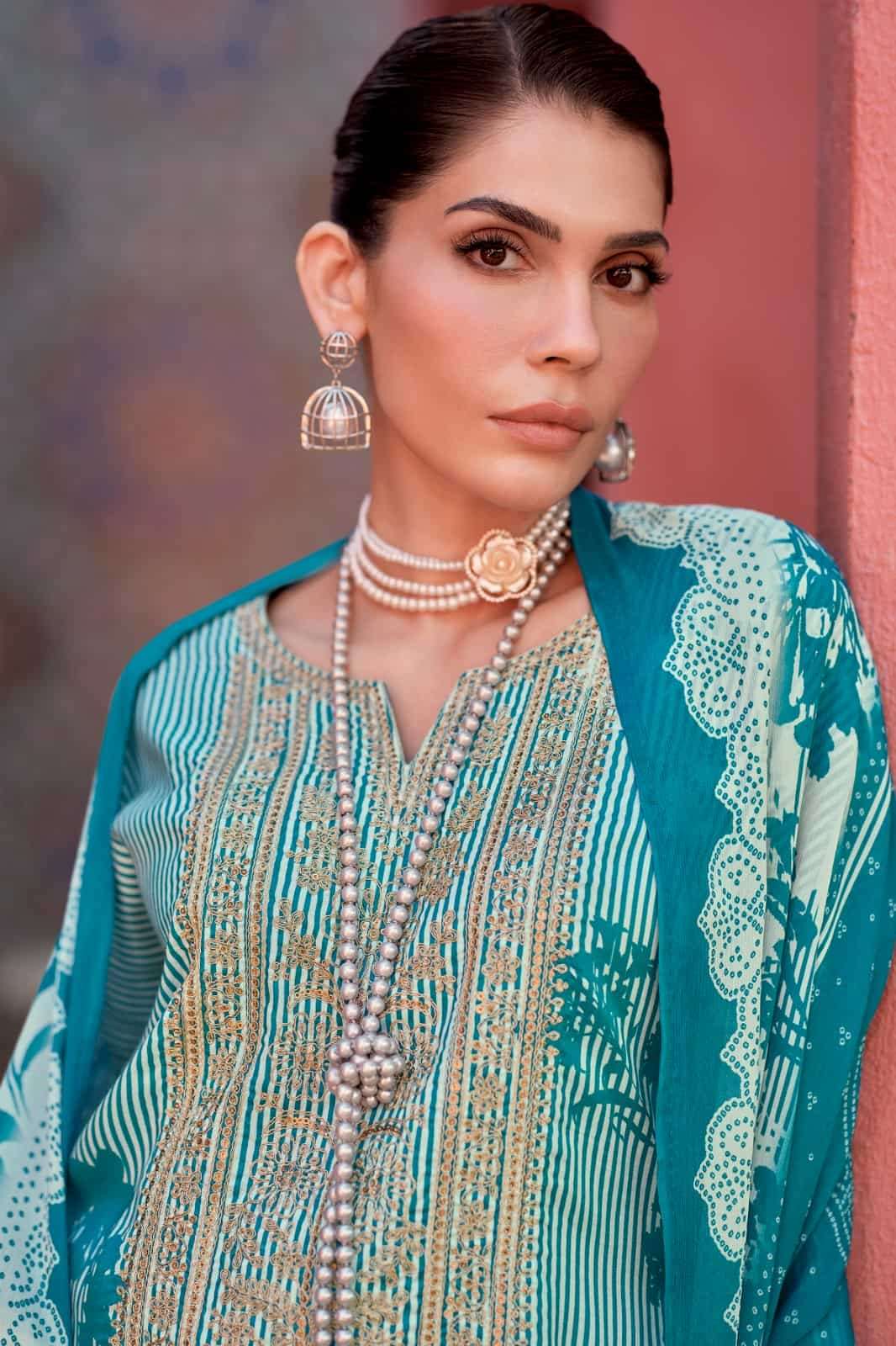 Varsha Rivera Viscose Muslin Dress Material - Amrah Wholesale