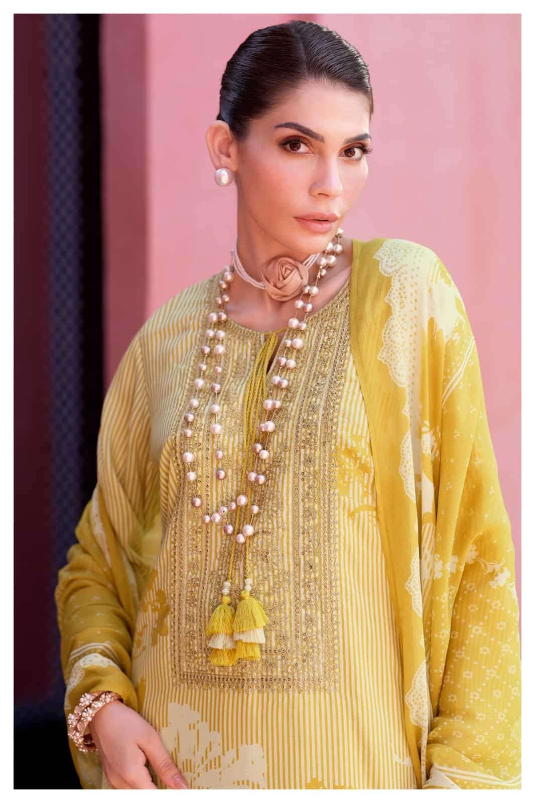 Varsha Rivera Viscose Muslin Dress Material - Amrah Wholesale