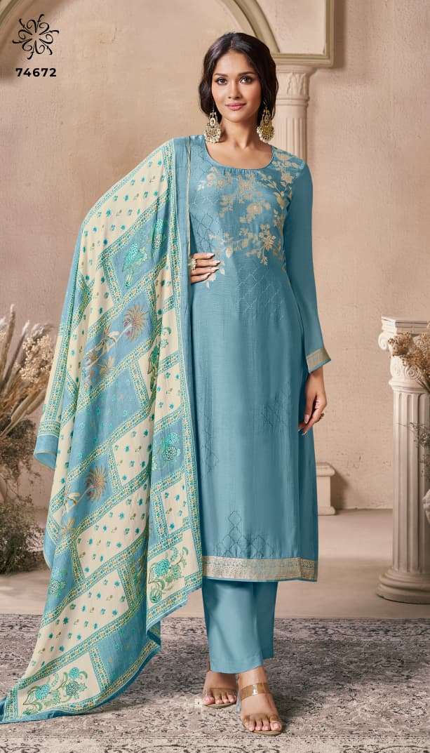 Vinay Fashion Navya Vol 3 Viscose Muslin Jacquard Dress Material
