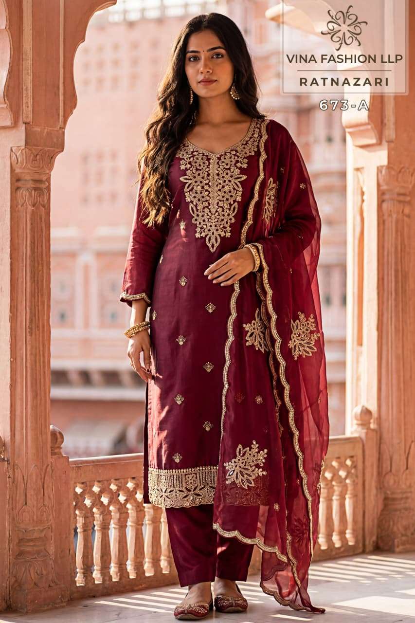 Vinay Fashion Ratnazari Silk Dress Material Wholesale Surat India - Amrah Wholesale