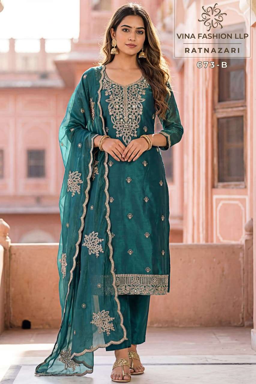 Vinay Fashion Ratnazari Silk Dress Material Wholesale Surat India - Amrah Wholesale