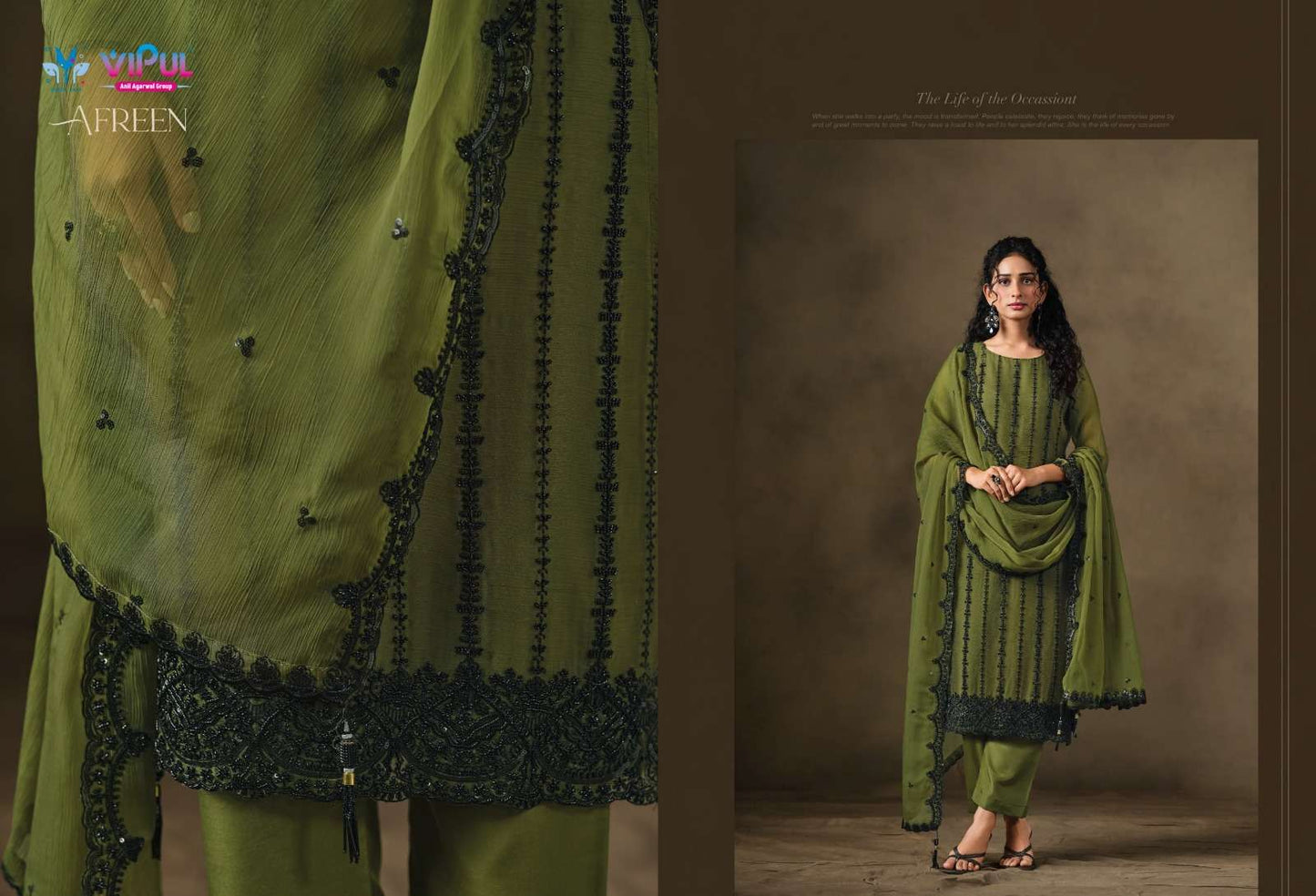 Vipul Fashion Afreen Crinkle Chiffon Dress Material