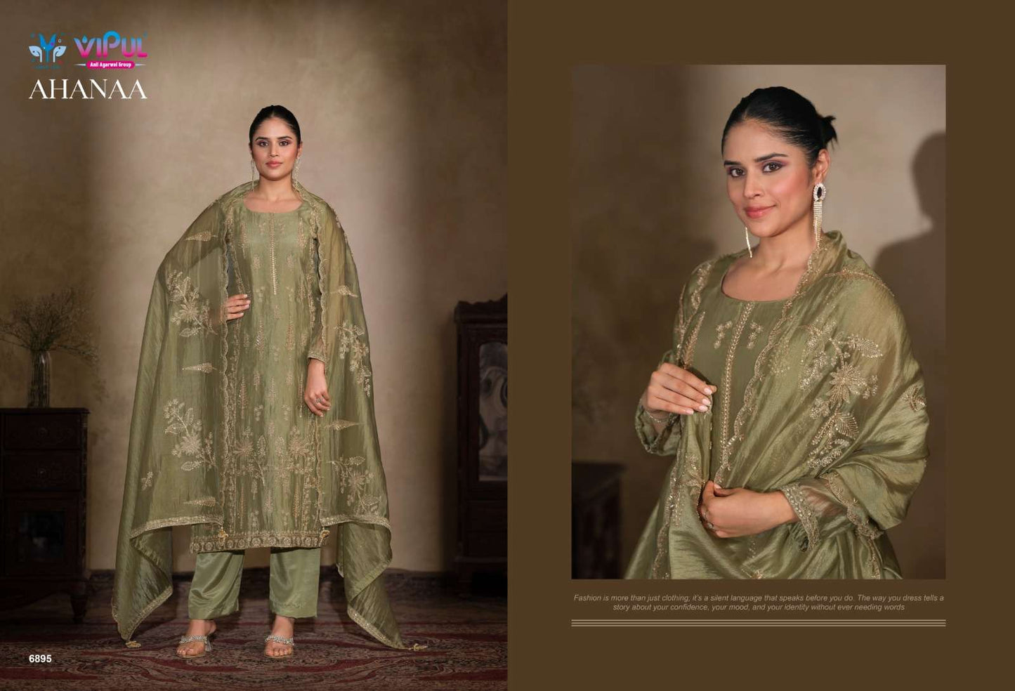 Vipul Fashion Ahanaa Organza Silk Dress Material