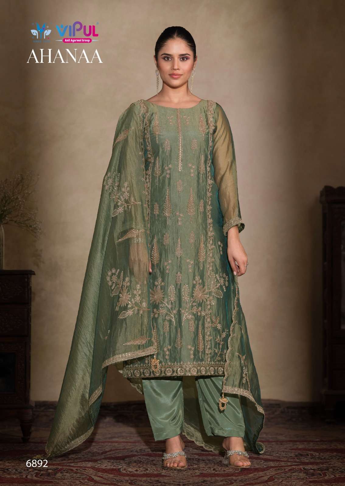 Vipul Fashion Ahanaa Organza Silk Dress Material