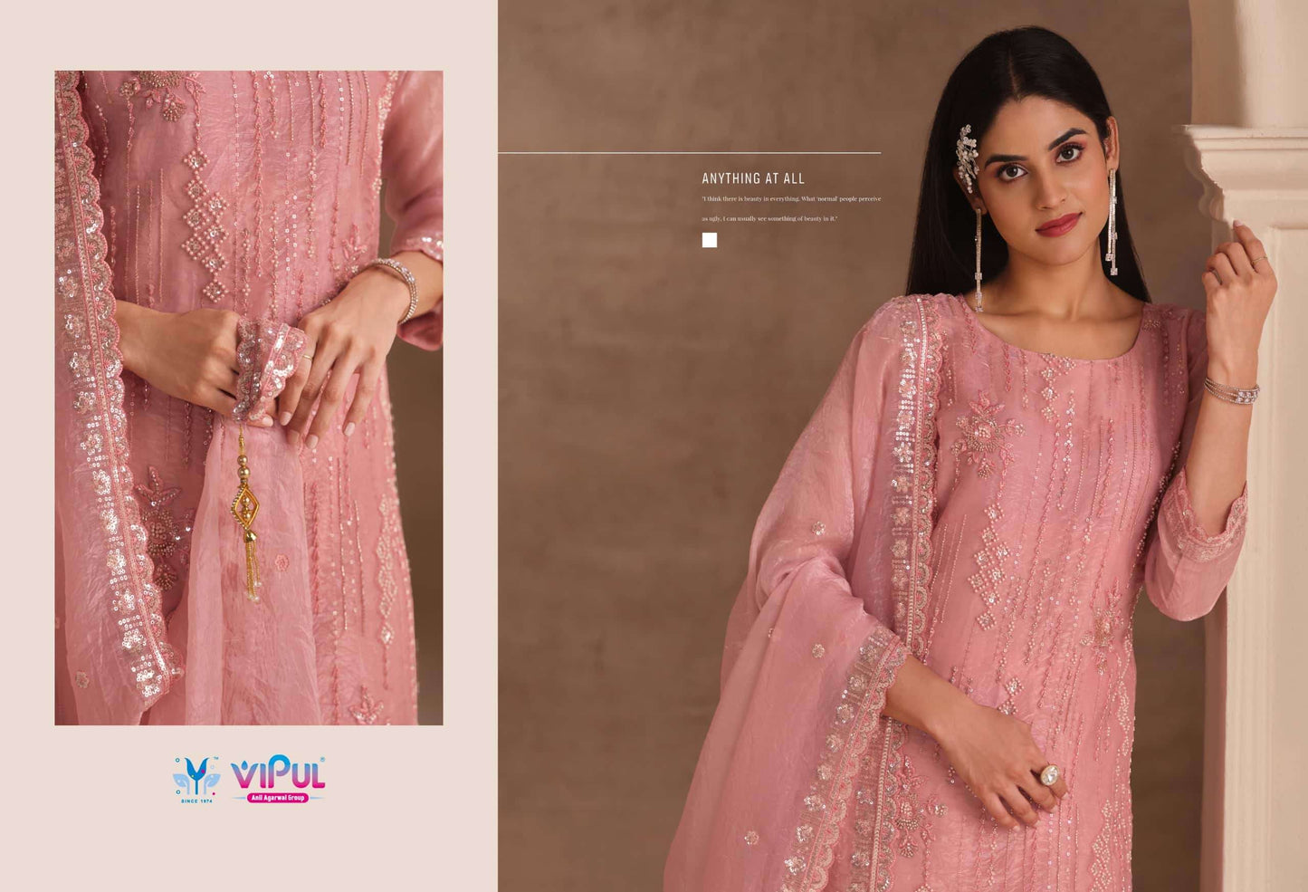 Vipul Fashion Reehana Dolomite Organza Designer Dress Material