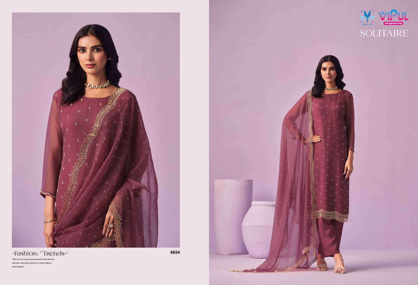 Vipul Fashion Solitaire Gold Crinkle Chiffon Designer Dress Material