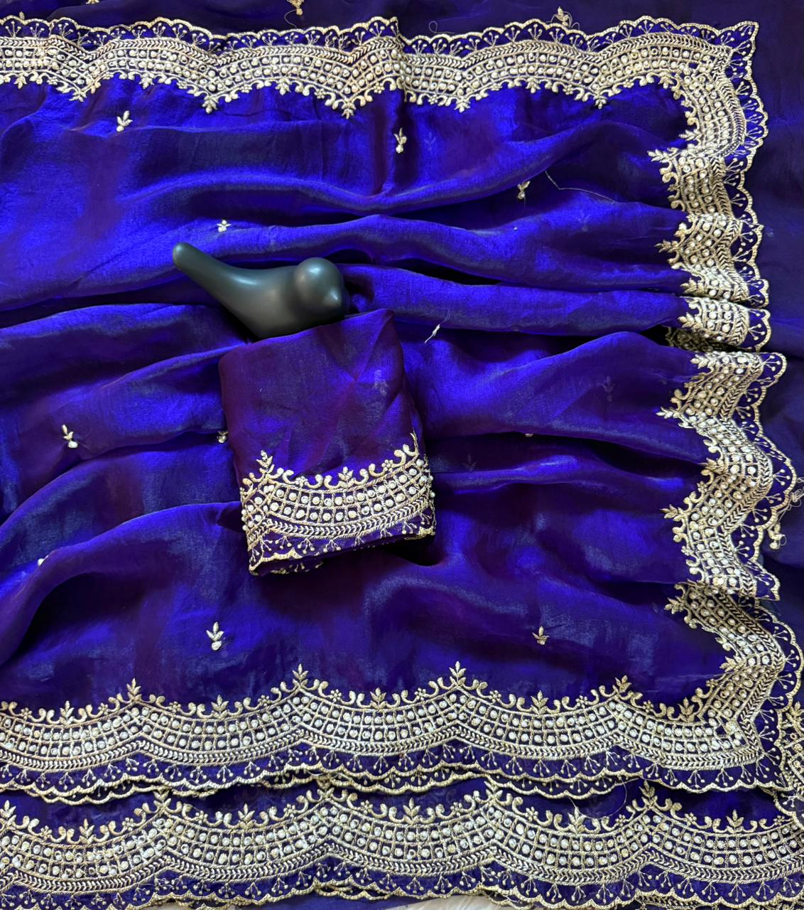 VT 863 T Fandy Satin Silk Embroidered Saree - Amrah Wholesale