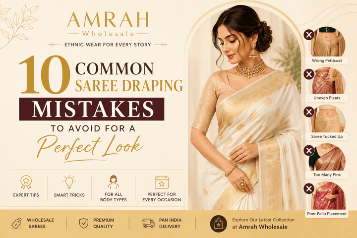 10 Saree Draping Mistakes to Avoid for a Polished Look - Amrah Wholesale