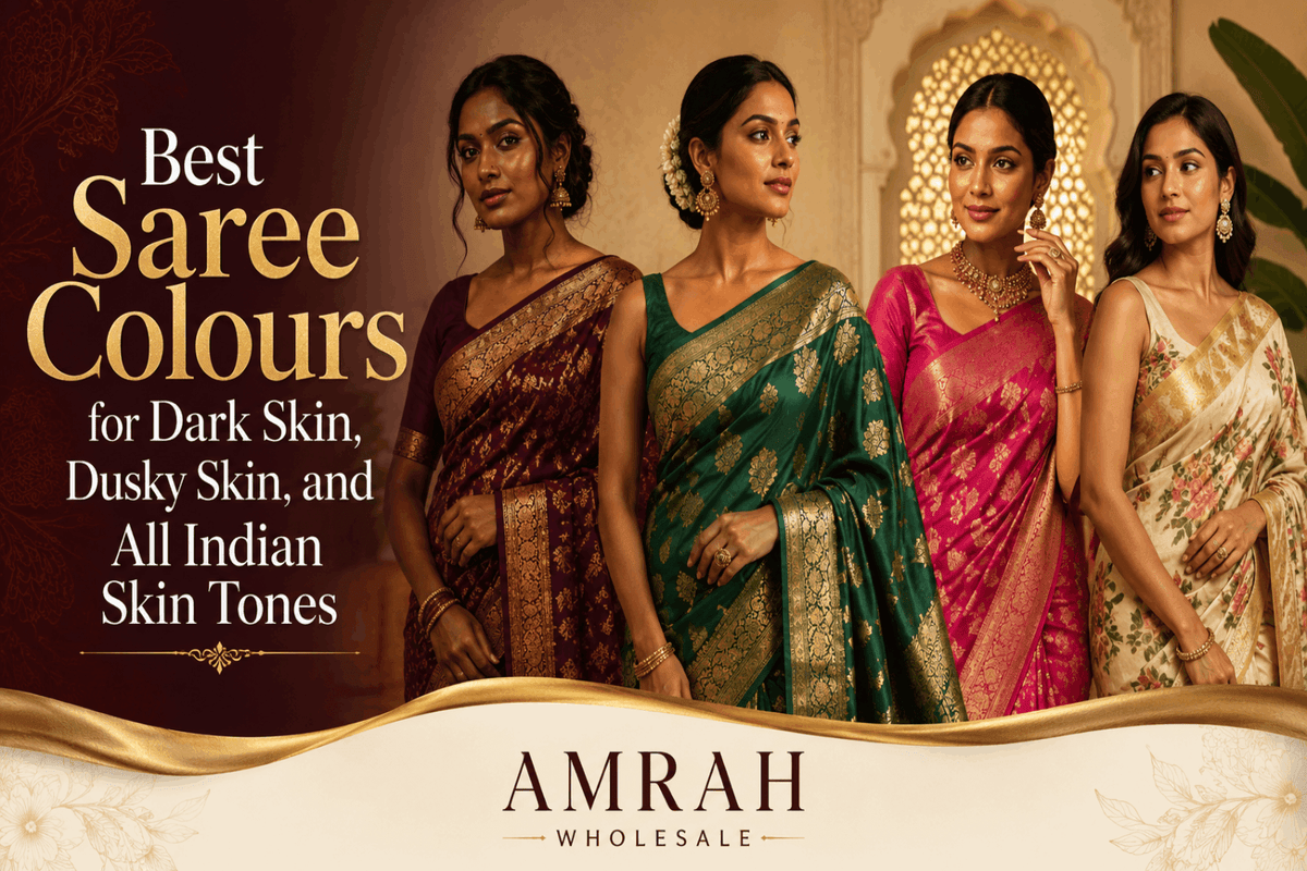 Best Saree Colours for Dark Skin, Dusky Skin, and All Indian Skin Tones - Amrah Wholesale