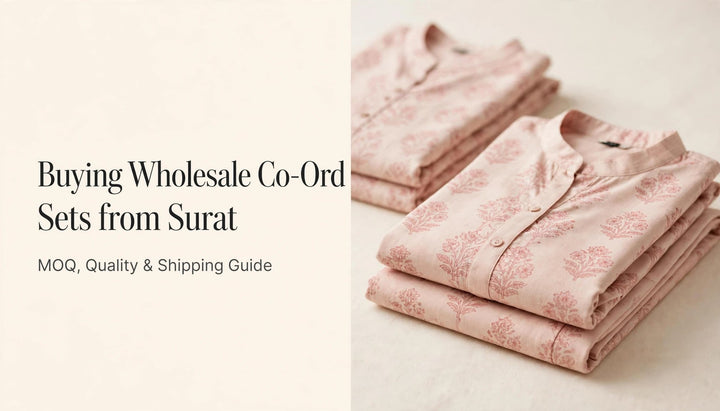Pink floral wholesale co-ord sets from Surat