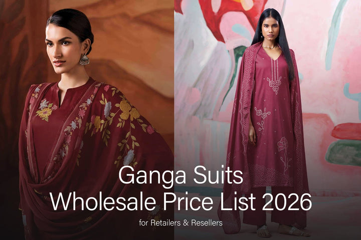 Ganga Suits Wholesale Price List 2026 by Catalogue and Fabric - Amrah Wholesale