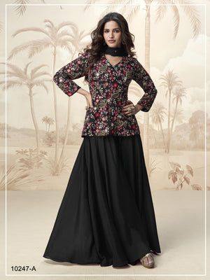 10247 Master Colors A To D Chinon Embroidered Indo Western