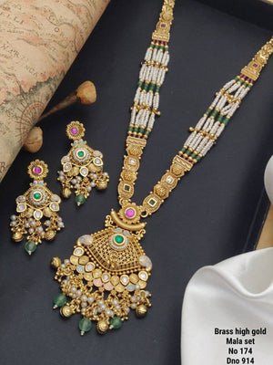 Brass High Gold Mala Set 8