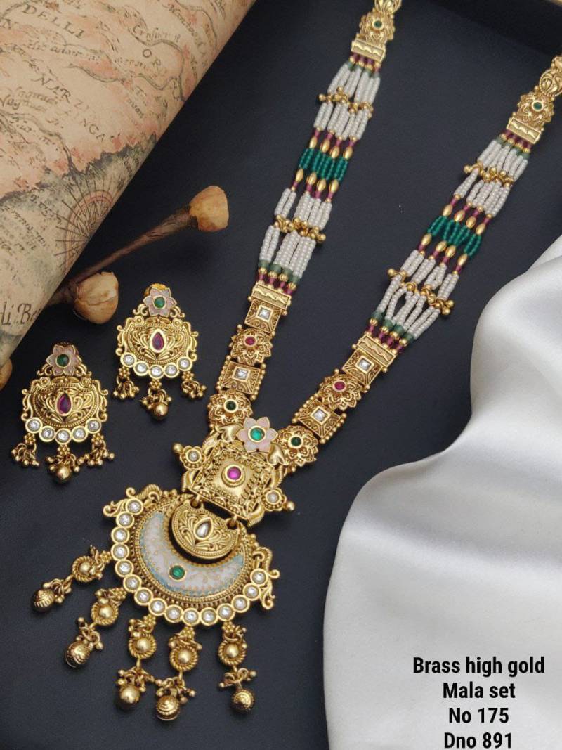 Brass High Gold Mala Set 8