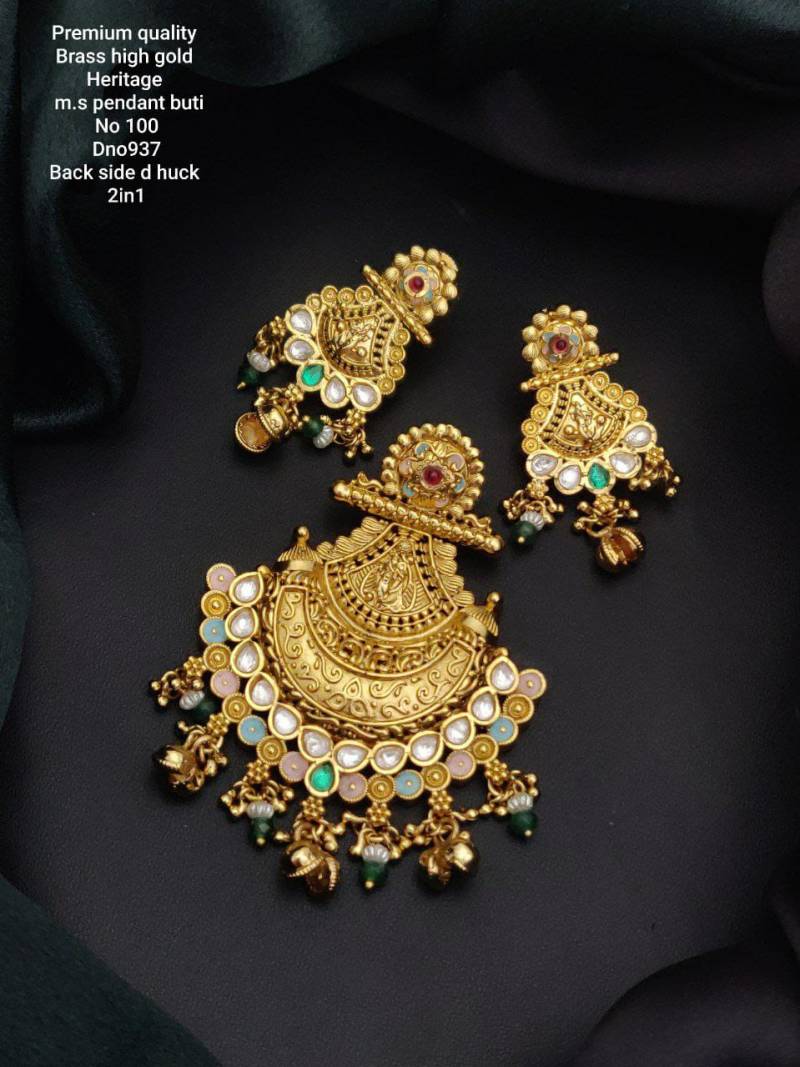 Premium Quality Brass High Gold Heritage Pendal Butti 2