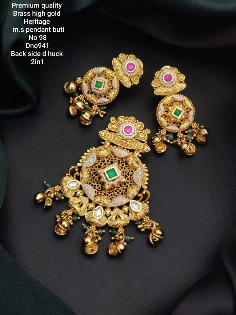 Premium Quality Brass High Gold Heritage Pendal Butti 2