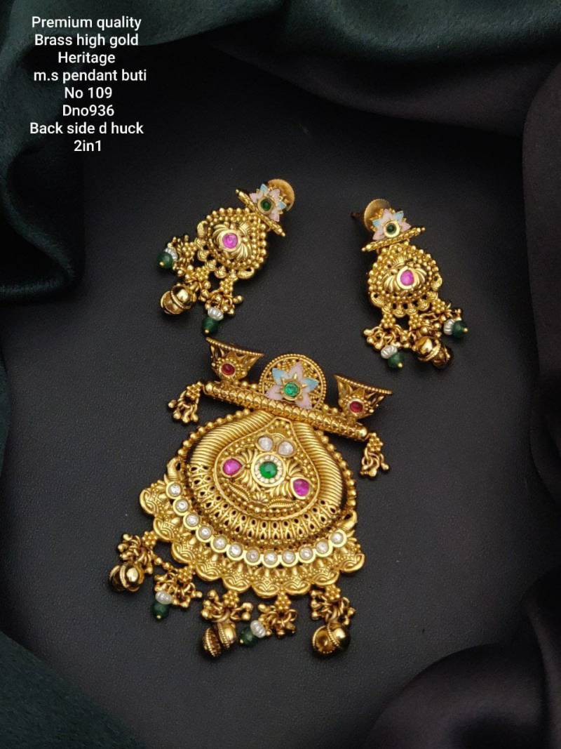 Premium Quality Brass High Gold Heritage Pendal Butti 3