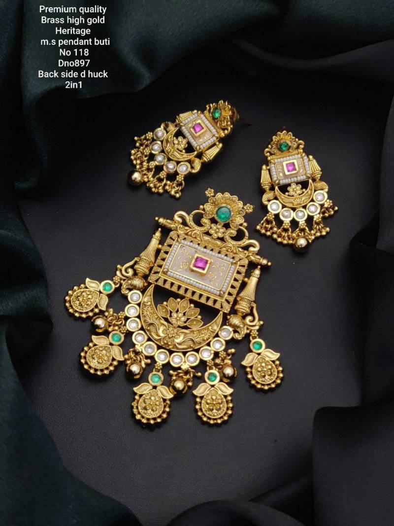 Premium Quality Brass High Gold Heritage Pendal Butti 4