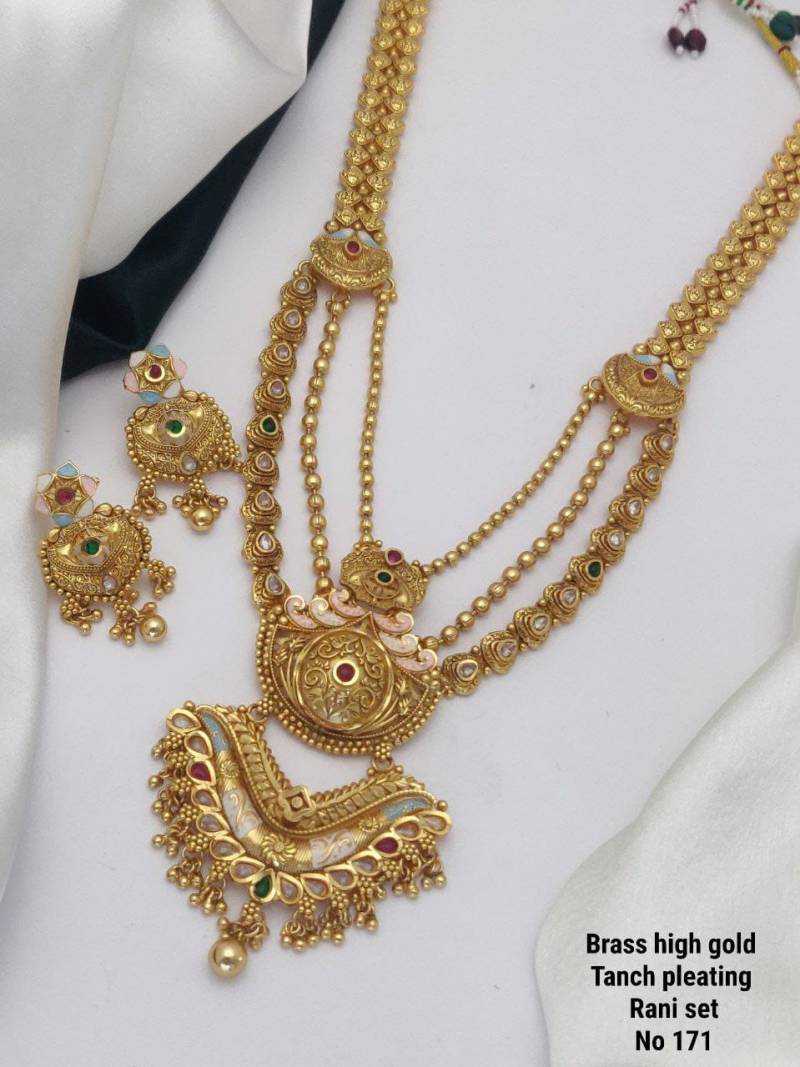Brass High Gold Tanch Pleating Rani Set 6