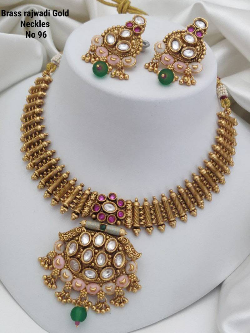 Brass Rajwadi Gold Necklace 1