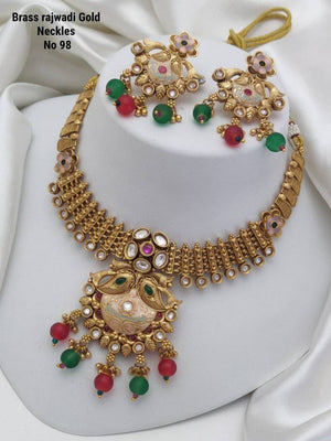 Brass Rajwadi Gold Necklace 1