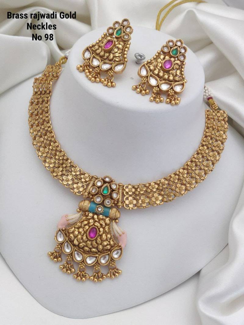 Brass Rajwadi Gold Necklace 1