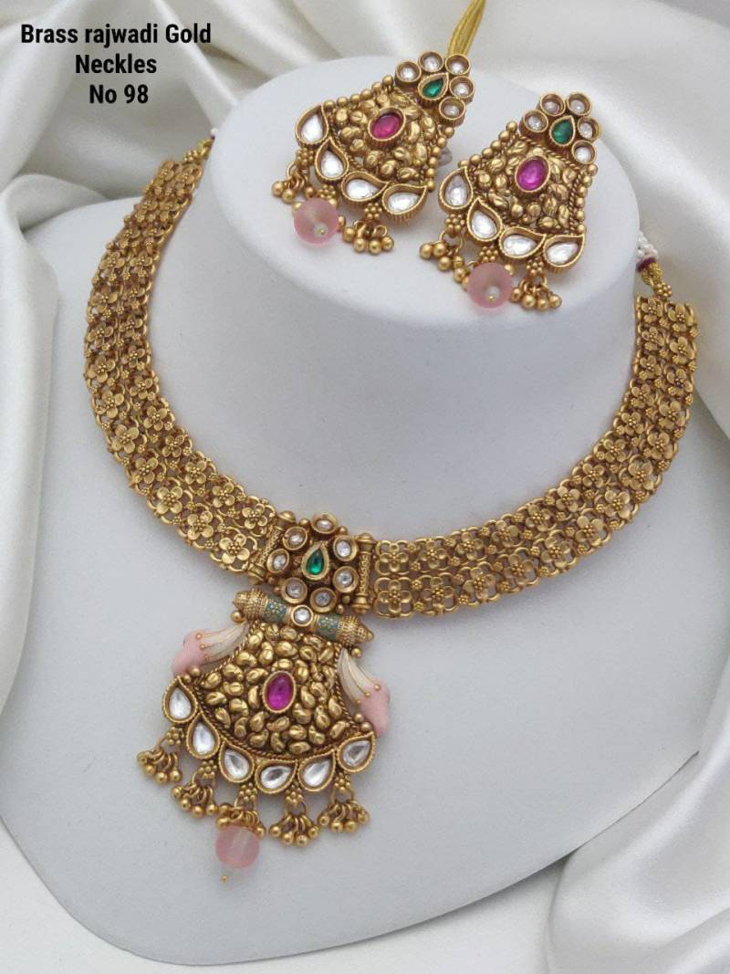 Brass Rajwadi Gold Necklace 1