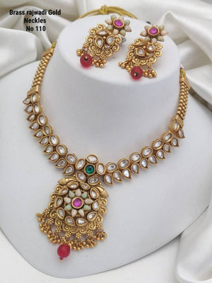 Brass Rajwadi Gold Necklace 3
