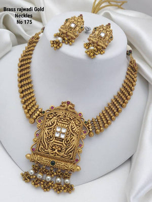 Brass Rajwadi Gold Necklace 4