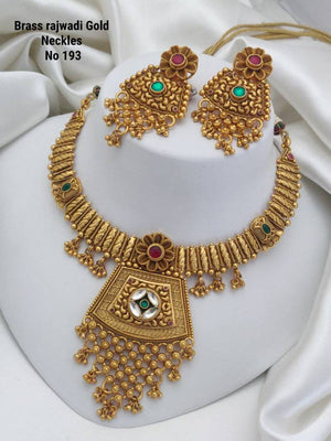 Brass Rajwadi Gold Necklace 5