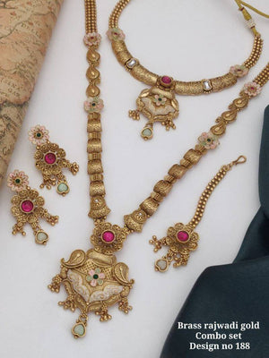 Brass Rajwadi Gold Combo Set 3