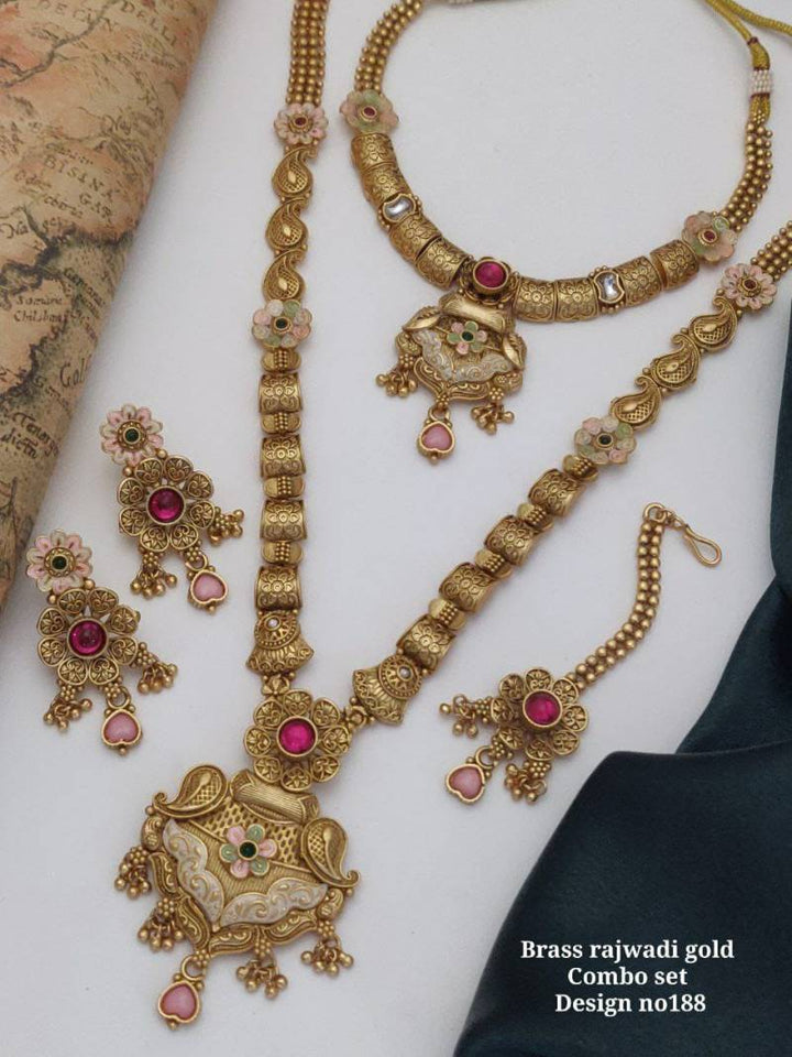 Brass Rajwadi Gold Combo Set 3