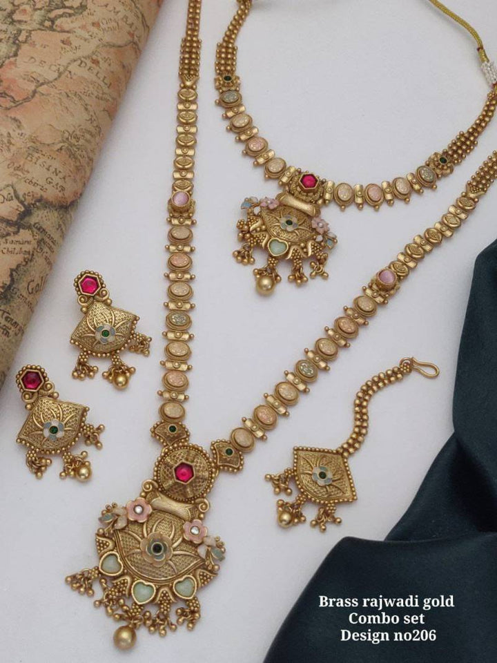 Brass Rajwadi Gold Combo Set 5