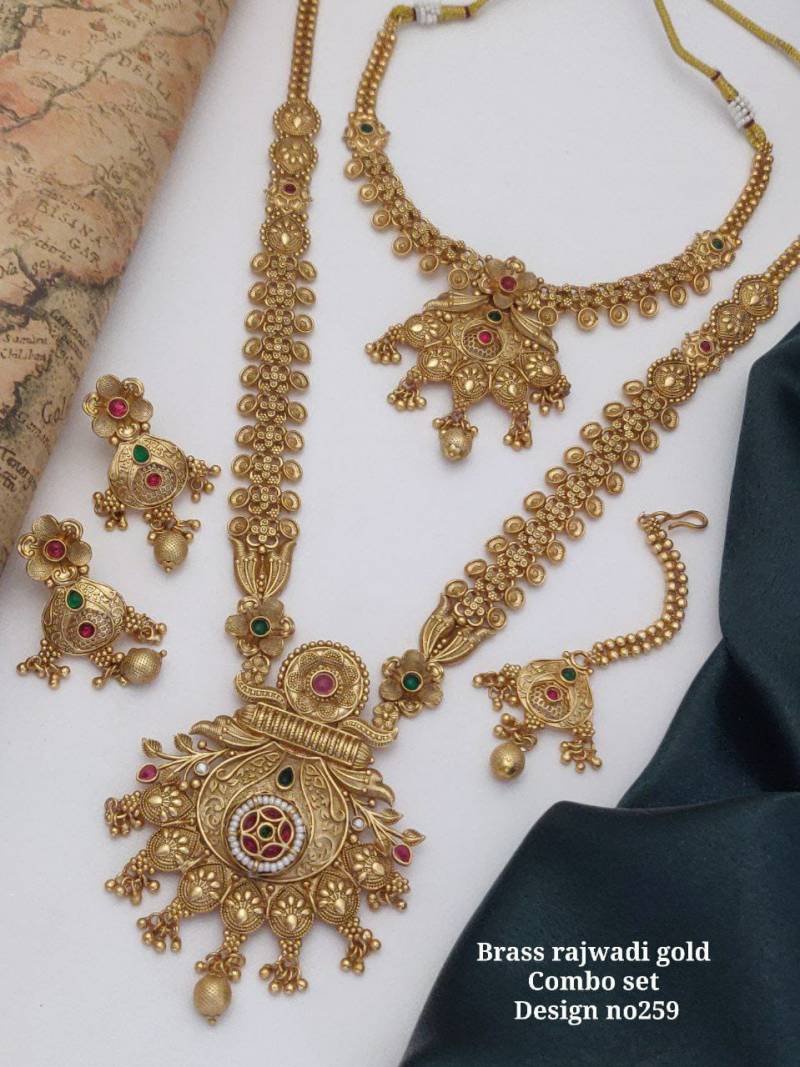 Brass Rajwadi Gold Combo Set 6