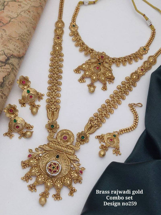 Brass Rajwadi Gold Combo Set 6