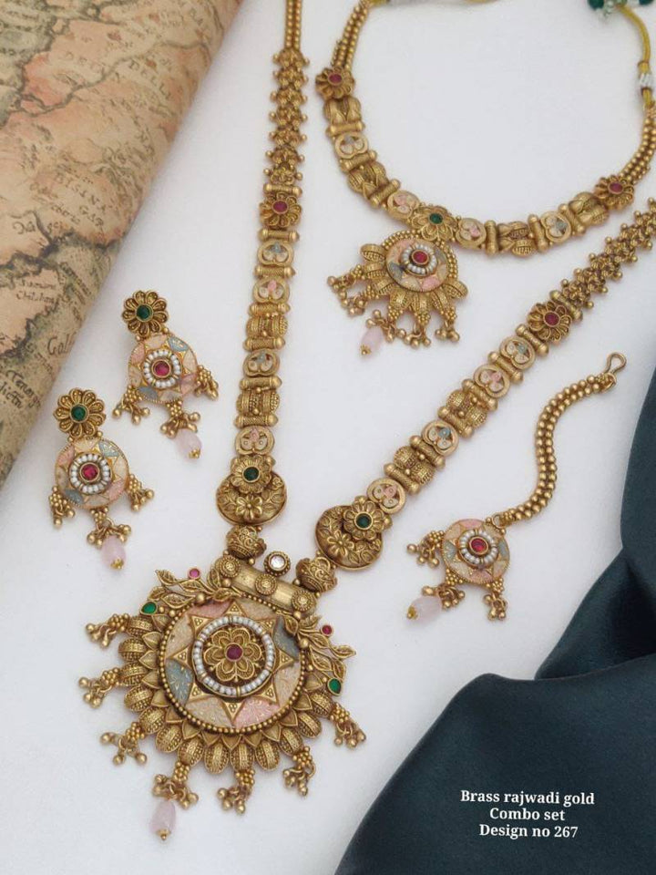 Brass Rajwadi Gold Combo Set 7
