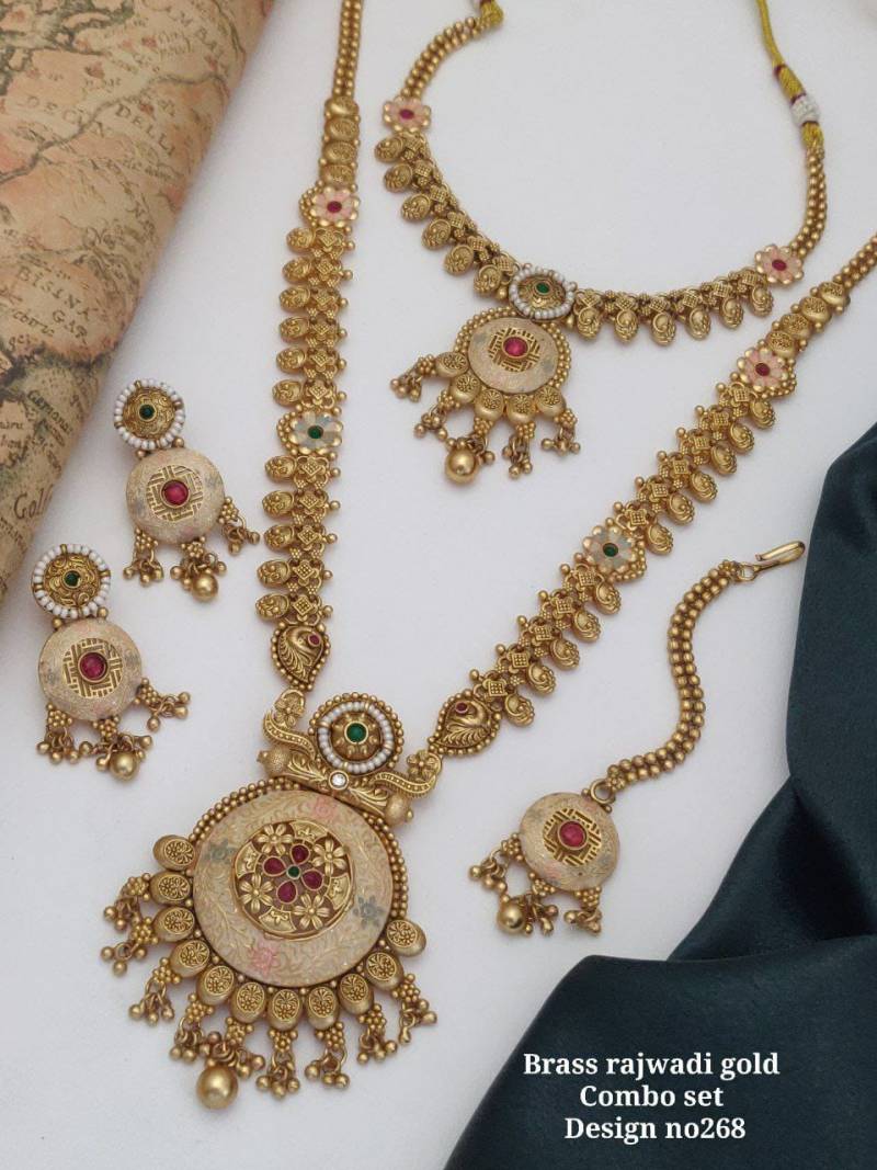 Brass Rajwadi Gold Combo Set 7
