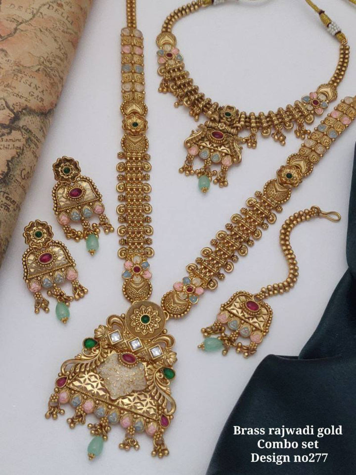 Brass Rajwadi Gold Combo Set 8