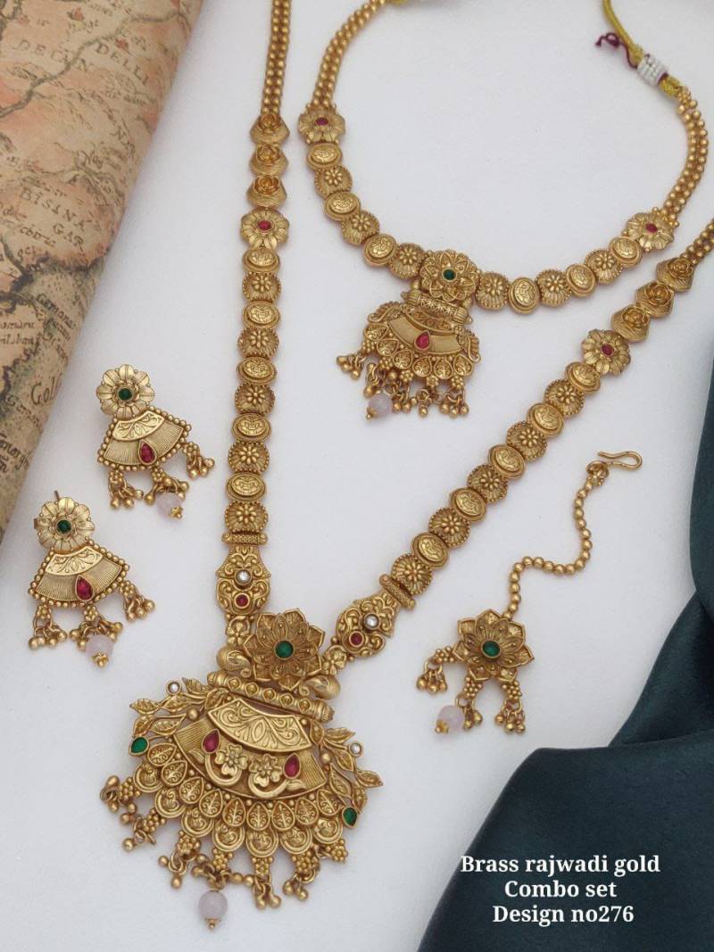 Brass Rajwadi Gold Combo Set 8