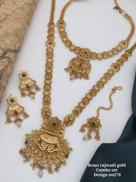 Brass Rajwadi Gold Combo Set 8