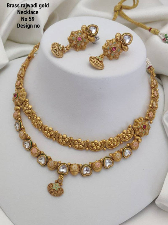 Brass Rajwadi Gold Necklace 6