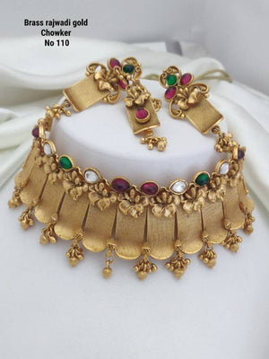 Brass Rajwadi Gold Choker 2