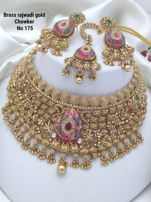 Brass Rajwadi Gold Choker 7