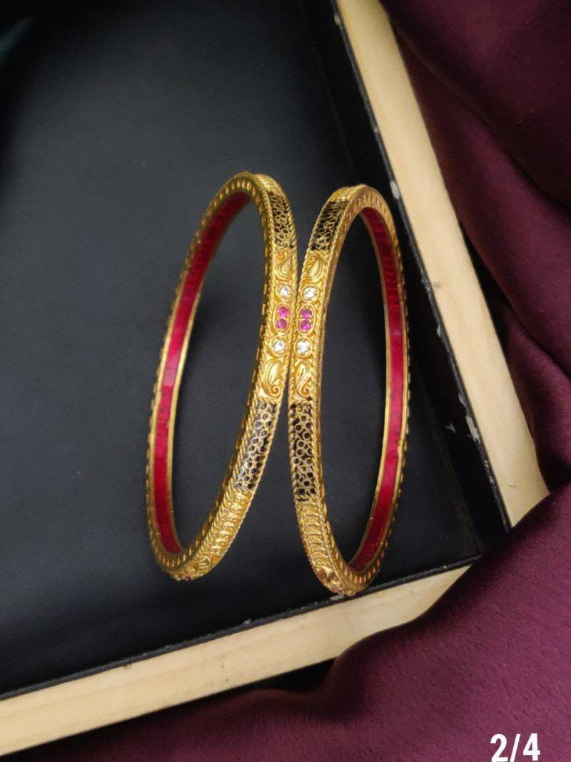 Fancy Golden Bangles Set 5