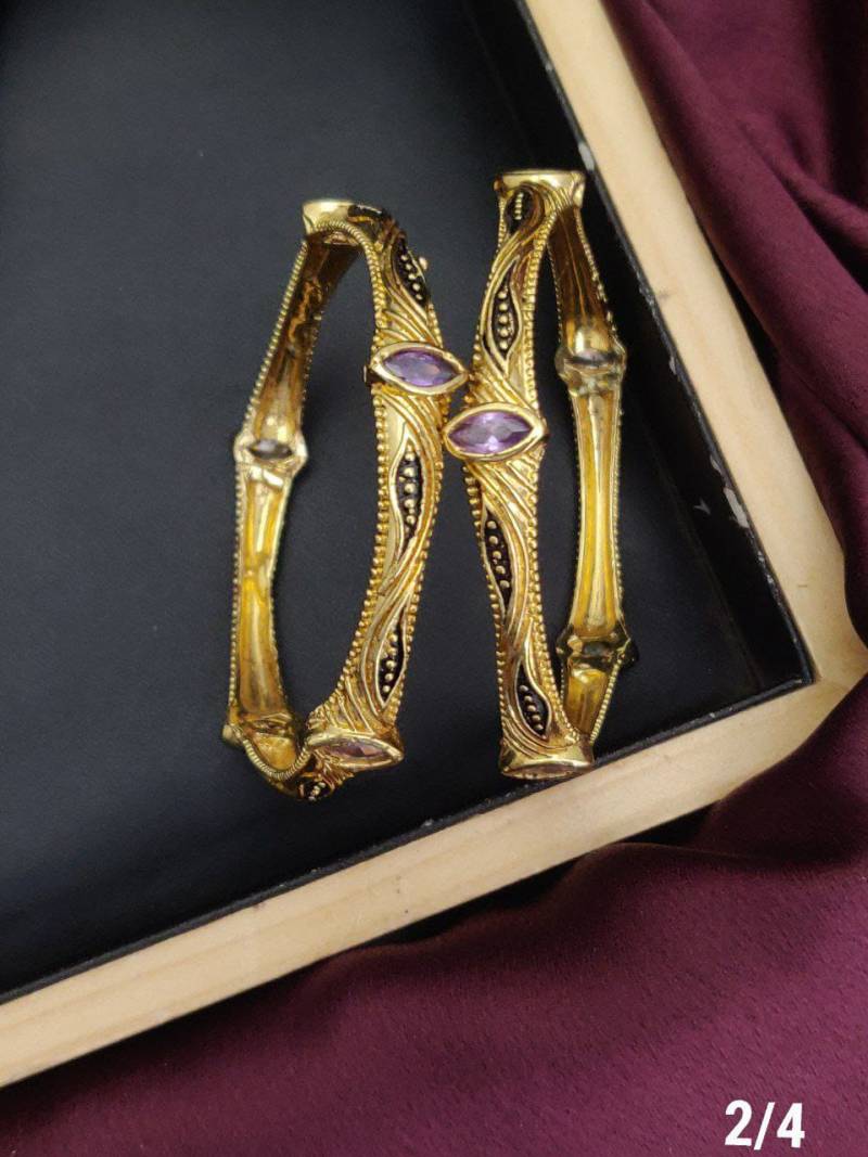 Fancy Golden Bangles Set 5