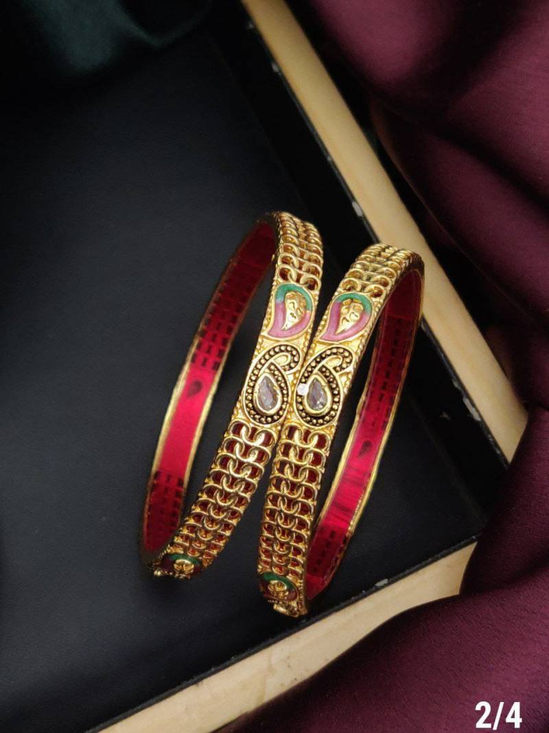 Fancy Golden Bangles Set 5