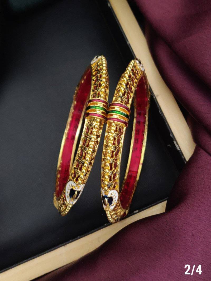 Fancy Golden Bangles Set 5