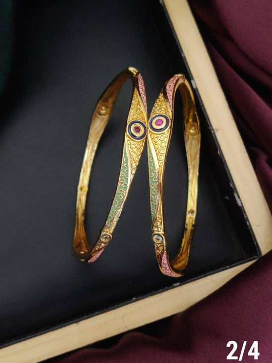 Fancy Golden Bangles Set 5